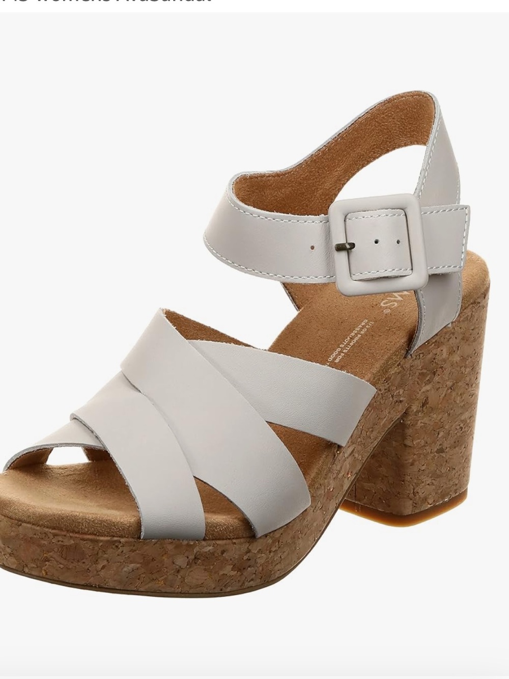 Tom’s Ava Sandal women’s size 6 color: putty leather
